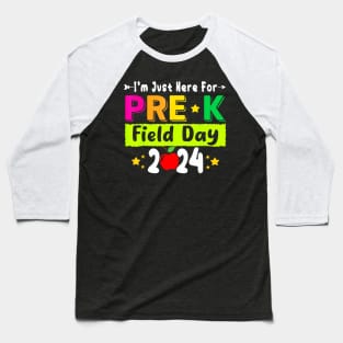 School Field Day Teacher I'M Just Here For Pre K Field Day Baseball T-Shirt